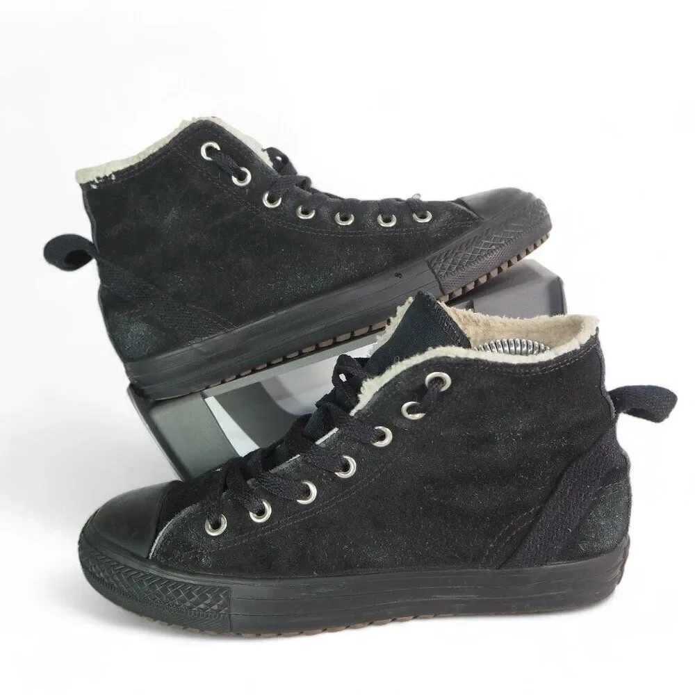 Converse Chuck‎ Taylor Hollis High 'Black Suede' Sneakers 632568C Youth 4